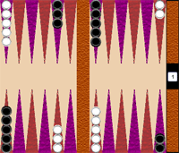 Backgammon Strategy  $game. White on roll Cube action